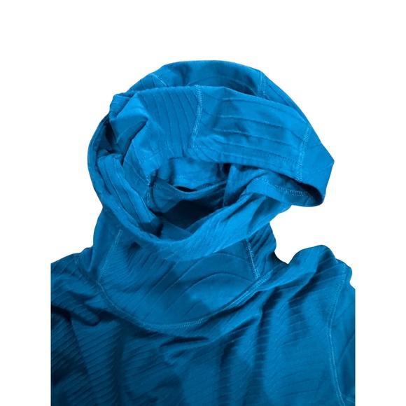 Nike Dri-Fit Running Pullover Hoodie Size M Thumbholes Teal Blue Athletic Top - Picture 4 of 6